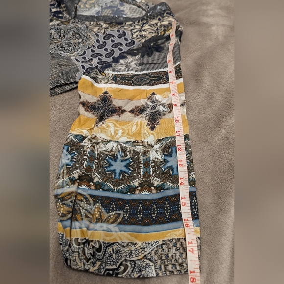 Betty Barclay paisley with sequin collar top XL - Picture 2 of 5